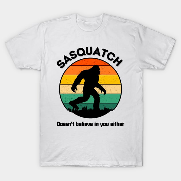 sasquatch retro style doesn't belive in you either T-Shirt by Syntax Wear